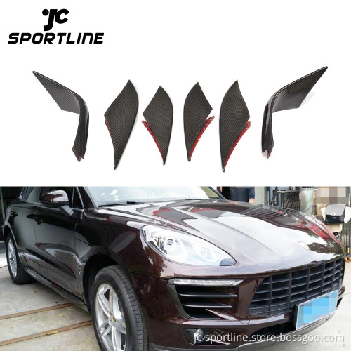 6pcs/set Carbon Fiber Fog Lamp Cover for Porsche Macan 2014-2015